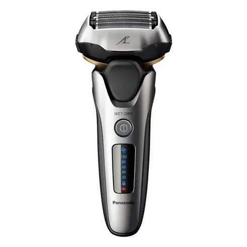 Rasoir électrique Panasonic Es-LV69, rechargeable, gris, Wet &Dry, 5 lames, moteur linéaire, détecteur densité de barbe